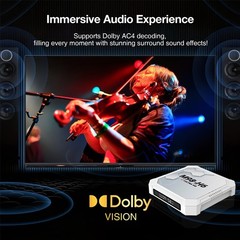 M98-H6 Android14 TV Box 2GB+16GB BT5.4 WiFi 8K UHD Player Voice Remote