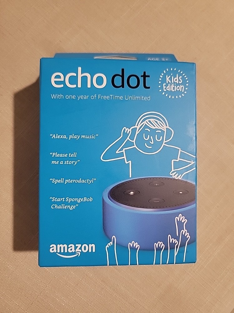 Amazon Echo Dot Kids Edition Smart Speaker with Alexa black, Blue NEW