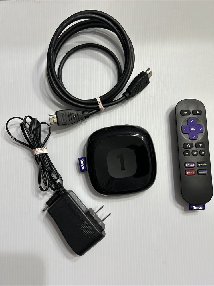 Roku 1 2710X (3rd Generation) Remote Power Adapter HDMI Media Streamer Tested