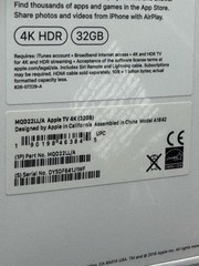 Apple TV 4K (1st Gen) 32GB Media Streamer – Black (MQD22LL/A) A1842 SEALED Read
