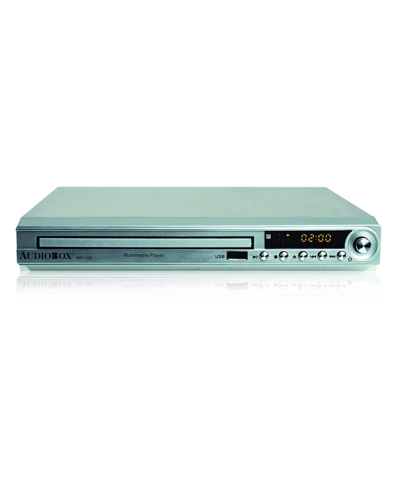 New Audiobox MP-100 Silver Multimedia Player with Full Function Remote Control