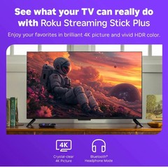 Roku Streaming Stick Plus 2025 – 4K & HDR Roku Streaming Device for TV with Voic
