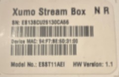 Xumo Stream Box Player Black Voice Control Dolby Vision ESST11AEI