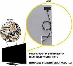 Firecable Xl Tv Powered Adapter For Firestick Declutters Your Tv Stick Wires
