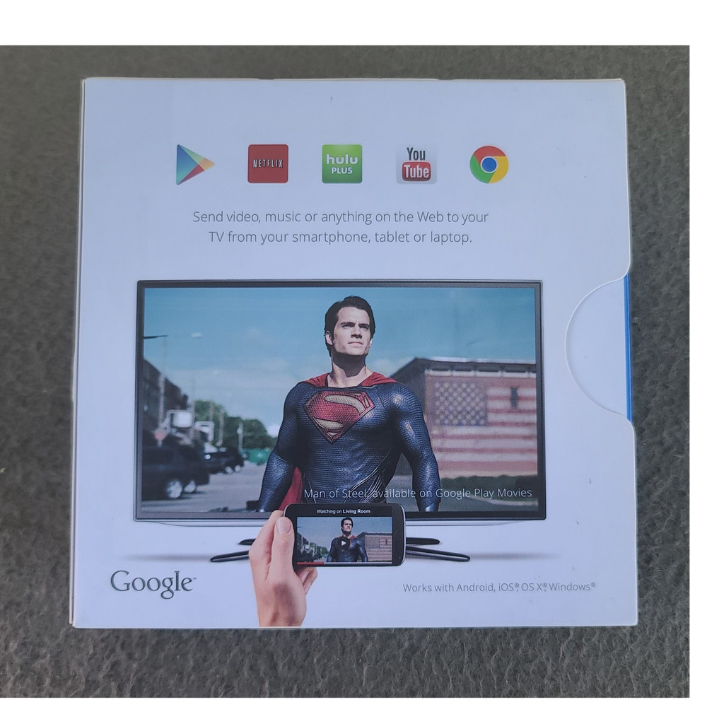 Google Chromecast 1st Gen Streaming Media Player Wi-Fi HDMI Portable Black