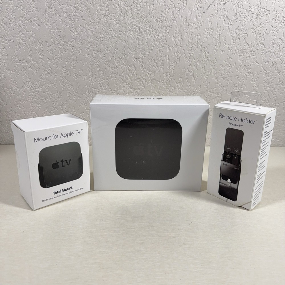 Apple TV 4K (1st Gen) 32GB MQD22LL/A Media Streamer with Total Mount Bundle