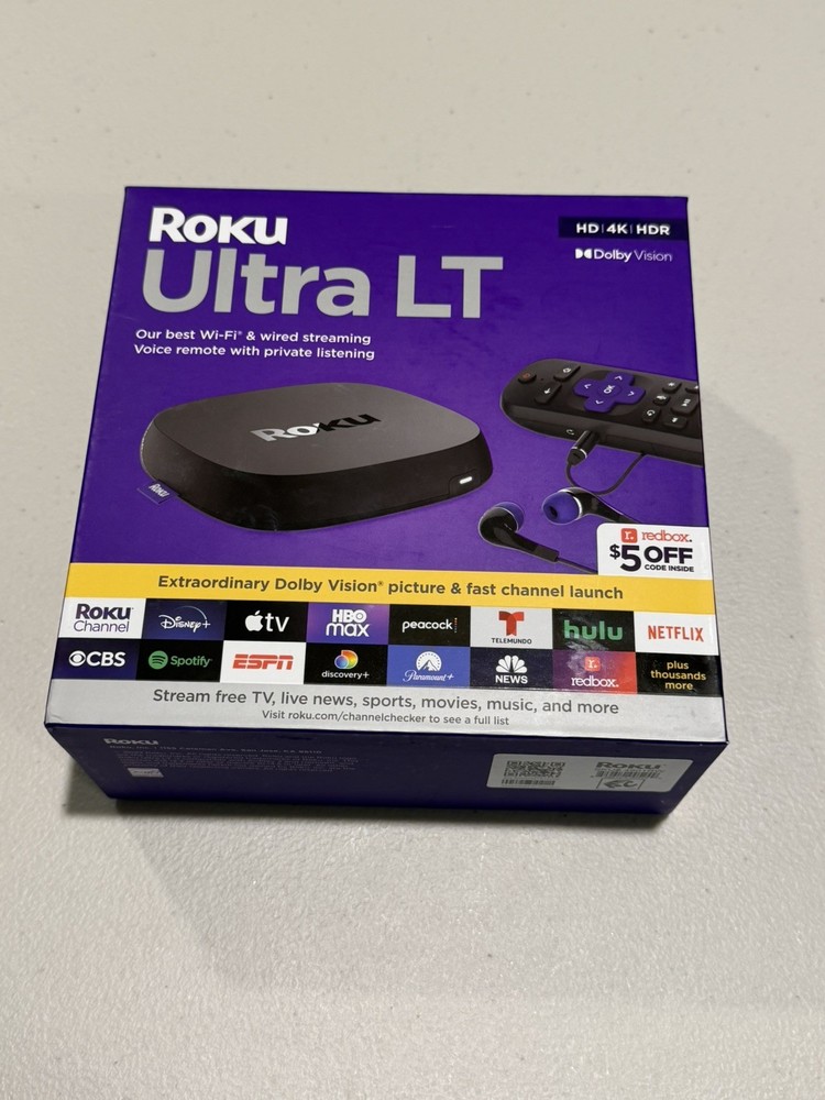 Roku Ultra LT Streaming Device 4K/HDR/Dolby Vision w/ Voice Remote – SEALED
