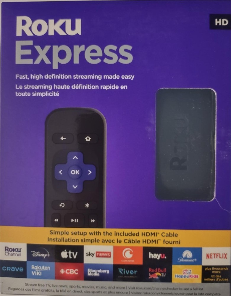 New In Box – Roku Express HD Media Movie TV Streaming Device (SKU# 3930CA)