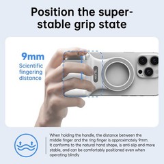 MagSafe Compatible Fun Photography Grip: MFi Certified Wireless Bluetooth Stabil