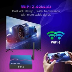 TX98 Pro 4K Ultra HD Android 14.0 Smart TV Box with Remote Control, Allwinner H