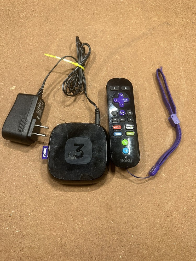 Roku 3 (3rd Generation) Media Streamer 4200X – Black *Tested Working*