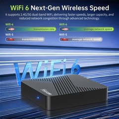 Android TV Box 4GB RAM 32GB ROM, 4K HDR Streaming, WiFi 6 & BT 5.0, Quad-Core