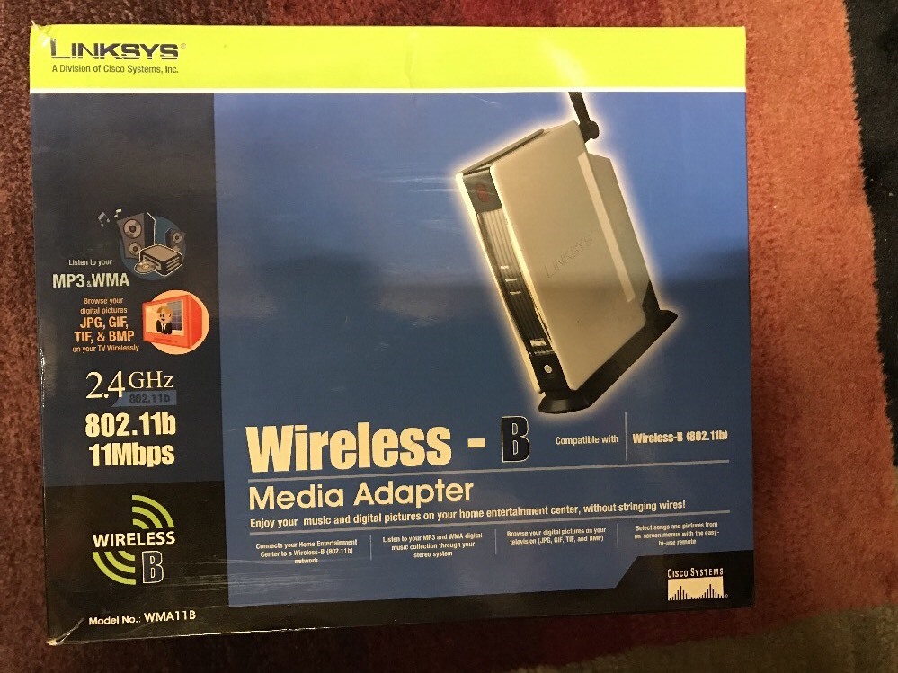 Linksys WMA11B Digital HD Media-Music Streamer Adapter (new)
