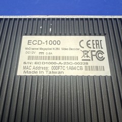 Acti ECD-1000 16-Channel Megapixel H.264 USB / HDMI / Composite Video Decoder