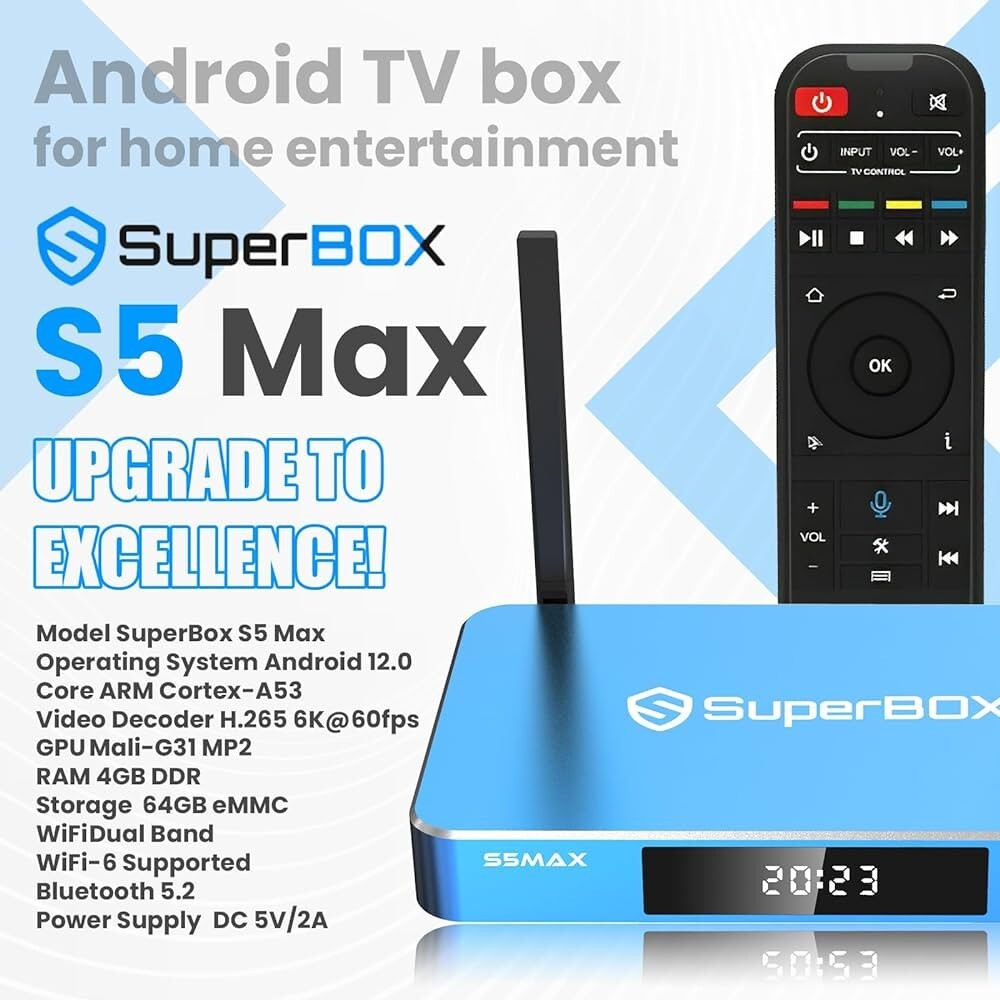 MAKE AN OFFERSuperBox S5 Max NEWLY UPDATED 6k Voice Command Remote Fast Shipping