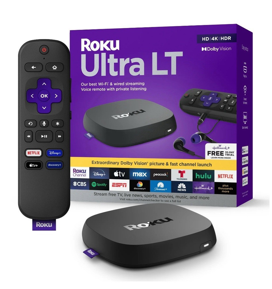 Roku Ultra LT Streaming Device 4K/HDR/Dolby Vision with Roku Voice Remote