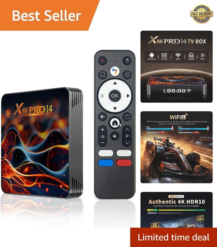 Advanced 2026 Android TV Box – 4K/8K Video, 2GB RAM, Dual-Band Wi-Fi & Bluetooth