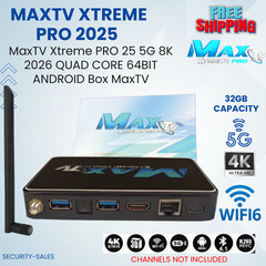 MaxTV Xtreme PRO 25 5G 8K 2026 QUAD CORE 64BIT ANDROID Box MaxTV