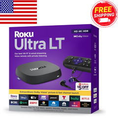 2024/2025-Roku Ultra LT Streaming Device 4K/HDR/Dolby Vision & Voice Remote New/