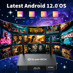 SuperBox S7 Pro Android 12 4K Streaming TV Box Dual WiFi Bluetooth Smart Media
