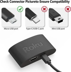 Micro USB Power Cord for Roku Streaming Stick, Roku Express Plus, Roku Premier/P