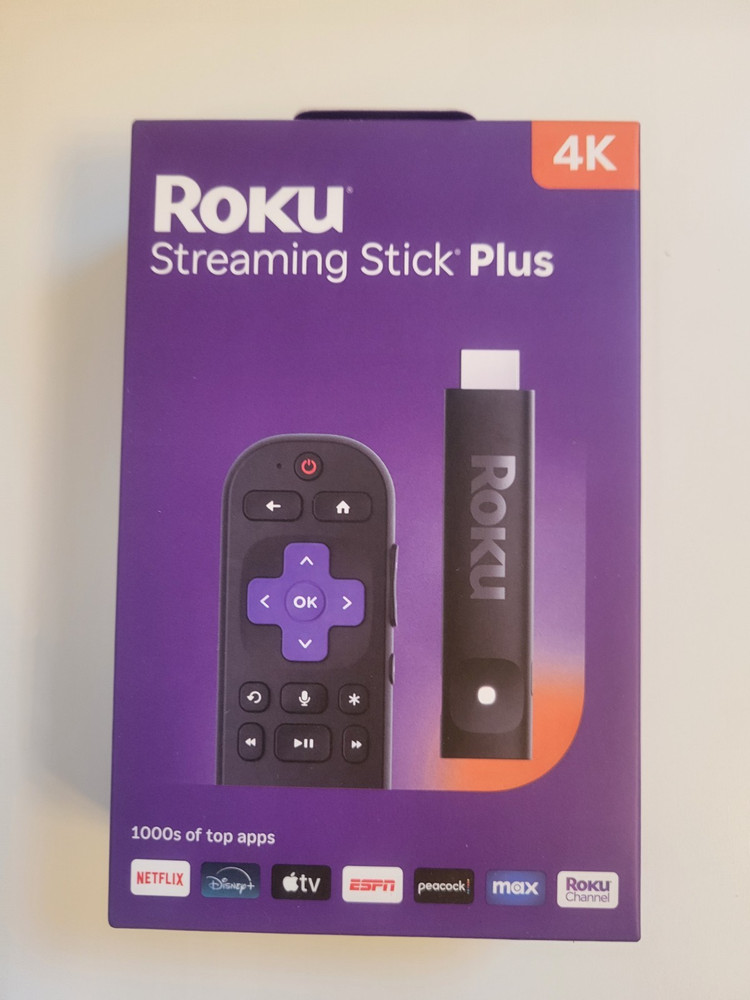 Roku Streaming Stick+ 3830R (2025 Model) 4K UHD HDR Media Player w/ Voice Remote