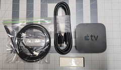 Apple TV 3rd Gen A1469 1080p Streamer Bundle Silver Remote Power HDMI TESTED