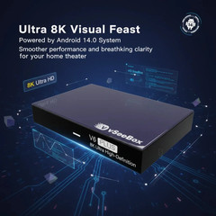 vSeeBox V6 Plus Android 14 Smart TV Box 8K HDR WiFi 6 Bluetooth Voice Remote