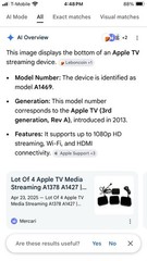 5 – Apple TV 3rd Generation A1469 HD Streamer w/ Silver Remote And 2 Cables