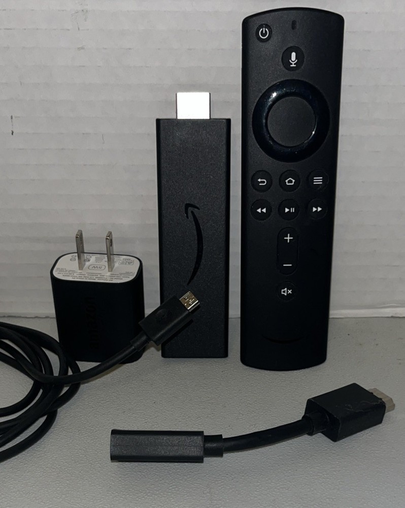 Amazon Fire Stick Gen 2 E9L29Y-Voice Remote-HDMI Extender-USB Cable/Plug-Tested