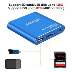 HDMI Media Player, Blue Mini 1080p Full-HD Ultra HDMI MP4 Player for -MKV/RM/…