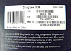 Slingbox 350 Media Player Digital HD Vidoes, Watch TV Anywhere, New, Open Box