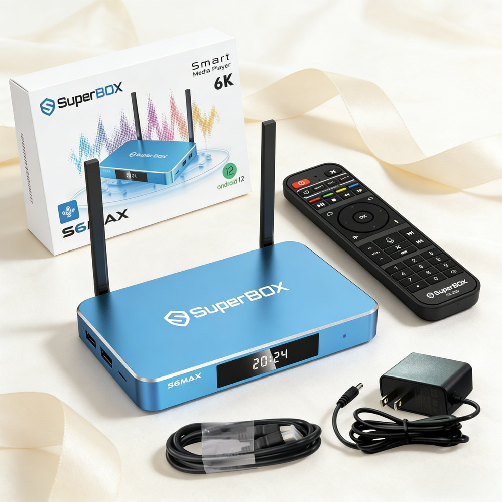 BLUE WIFI Superbox S6 MAX TV Box Factory delivery on the Service guarant 2026