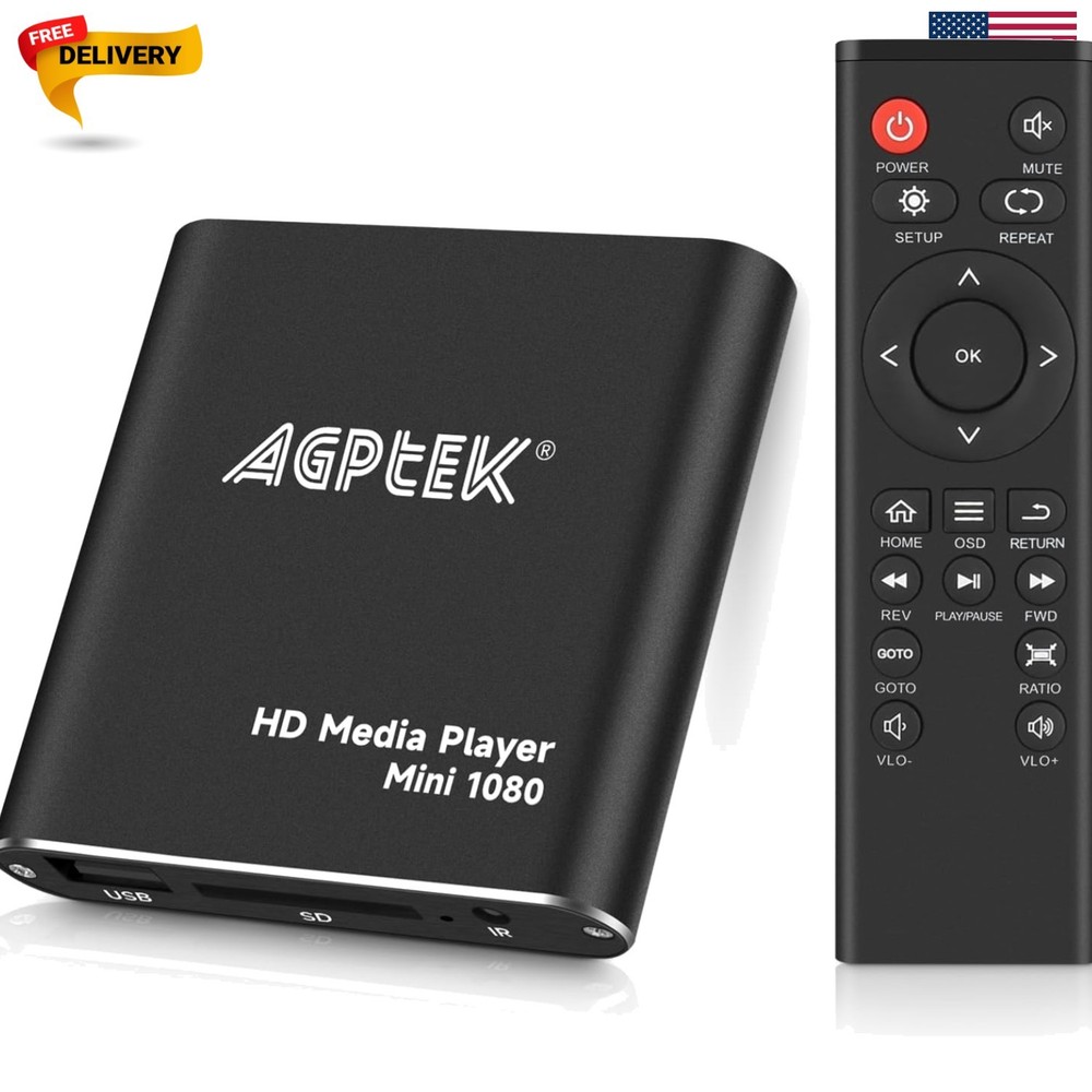 HDMI Media Player, Black Mini 1080p Full-HD Ultra HDMI Digital Media Player f…
