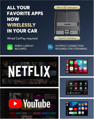2-In-1 Wireless Carplay Adapter for Streaming Netflix/Youtube/Tiktok/Tf Card, 20