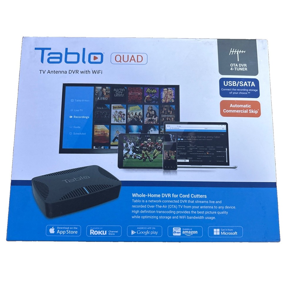 Tablo Dual Lite TV Antenna DVR with WiFi OTA DVR 2-Turner Model TDNS2B-02-CN