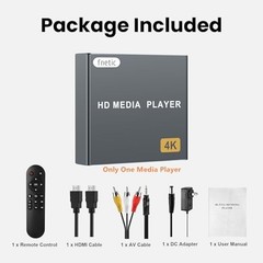 4K Digital Media Player – HDMI/AV Output, USB/SD Card Support, Auto Playback, Lo