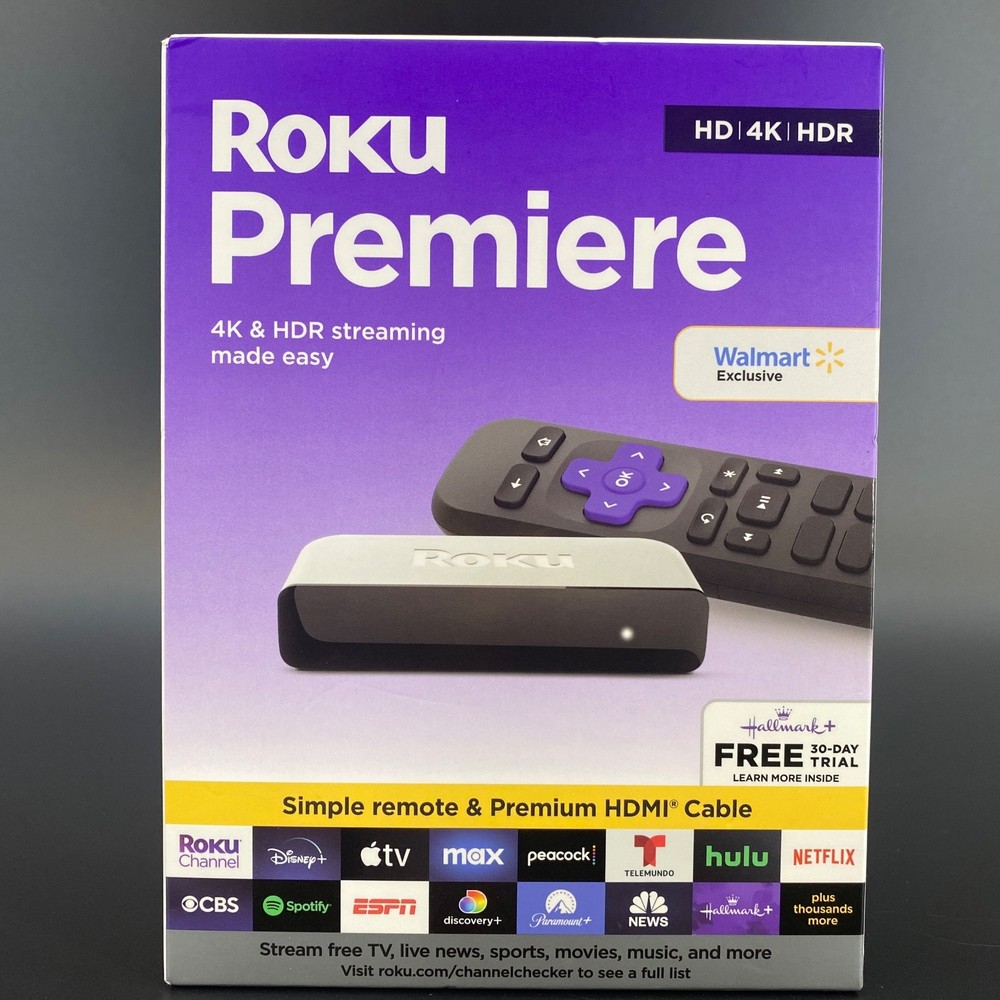 Roku Premiere 4K HDR Streaming Media Player w/ HDMI Cable & Remote In Box Sealed