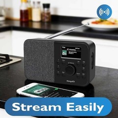 WiFi Internet Radio & Podcast Player, Bluetooth Speaker, 150 Presets, Portable F