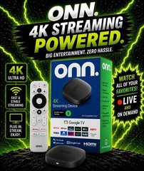 ONN 4K HD Streaming Media Device TV Voice Remote HDMI Dolby Audio Plug and Play