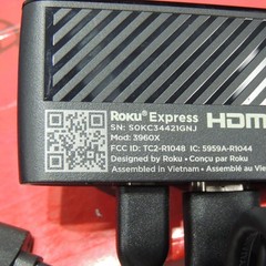 Roku Express 3960X HD Streaming Media Player w/ Remote (missing back) & Cable