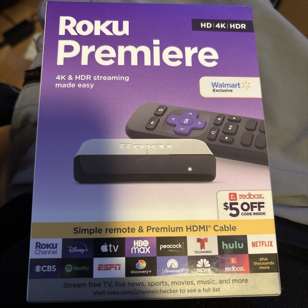 Roku Premiere 4K HDR Streaming Media Player with HDMI Cable & Remote – SEALED
