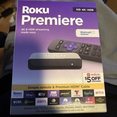 Roku Premiere 4K HDR Streaming Media Player with HDMI Cable & Remote – SEALED