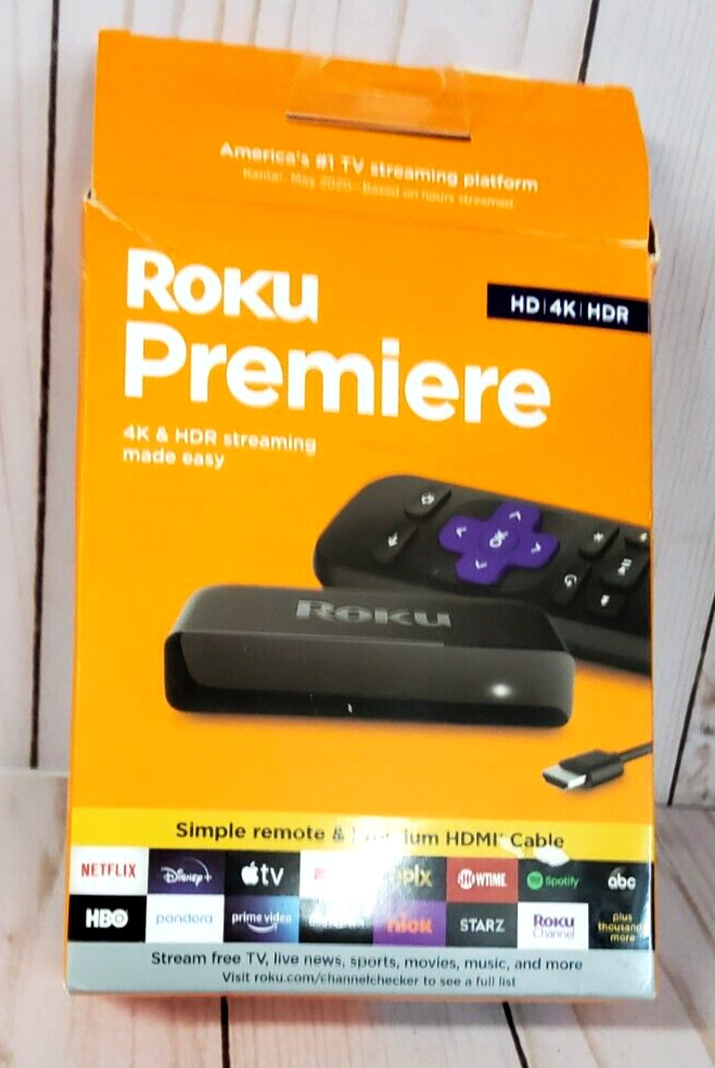 Roku Premiere | HD/4K/HDR Streaming Media Player, Simple Remote and Premium HDMI