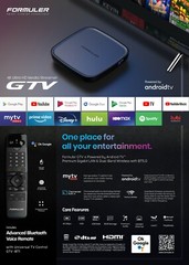 Used (Open Box ) Formuler Gtv Android Tv 9.0 + Extra Wireless Keyboard + Charger