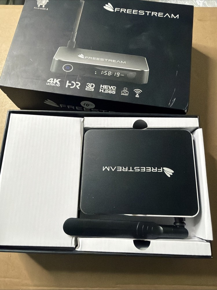 Freestream Android 6.0 4k Ultra HD TV Stream Box W/Power Cord Excellent
