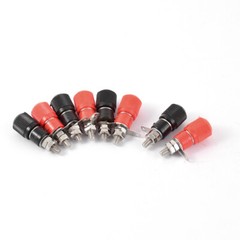 8pcs Black Red Metal Body Audio Speaker 4mm Banana Binding Post Connector