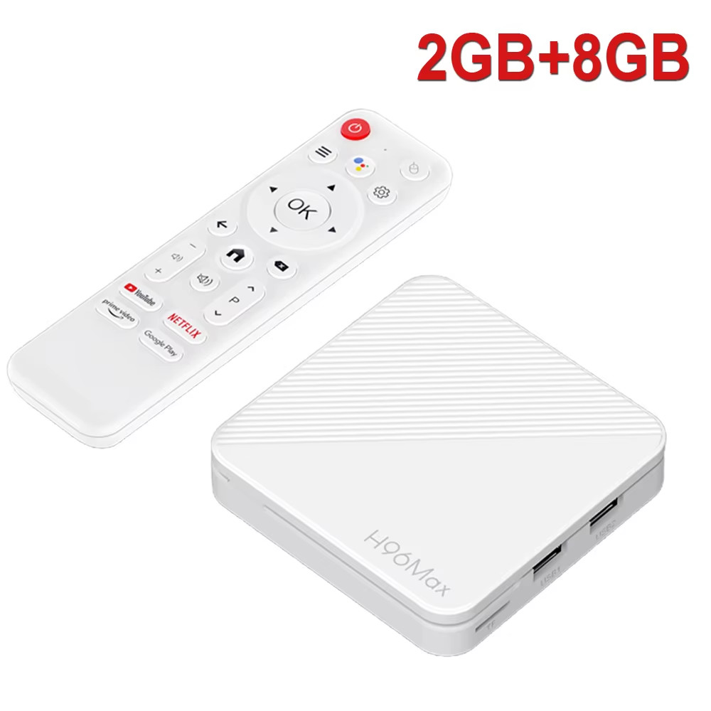 TV Box Android 14.0 H96 MAX H313 Quad Core ARM Cortex A53 Support BT Remote Cont
