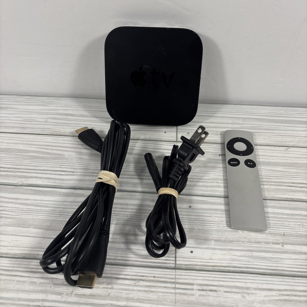 Apple TV 3rd Gen A1469 MD199LL/A w/ Remote & HDMI | Tested & Working – RESET