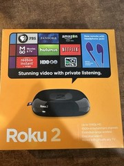 Factory Sealed Roku 2 Media Streamer W/ Headphone Jack- Black 2720R New